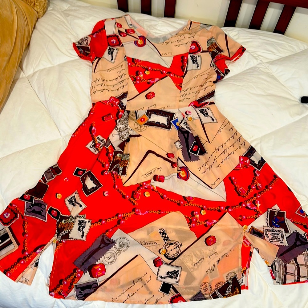 European Inspired Dress with Paris, London, New York imprints.